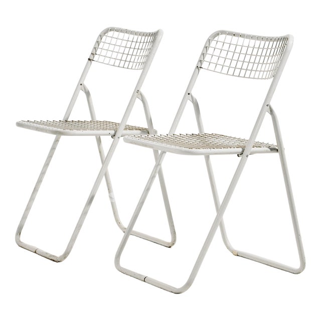 Vintage Folding Chair in Metal by Niels Gammelgaard for Ikea, 1970s For Sale