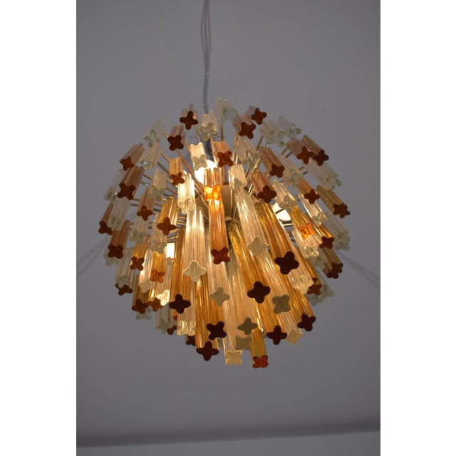 Goldenrod Quadrilobe Chandelier from Venini, 1970s For Sale - Image 8 of 11