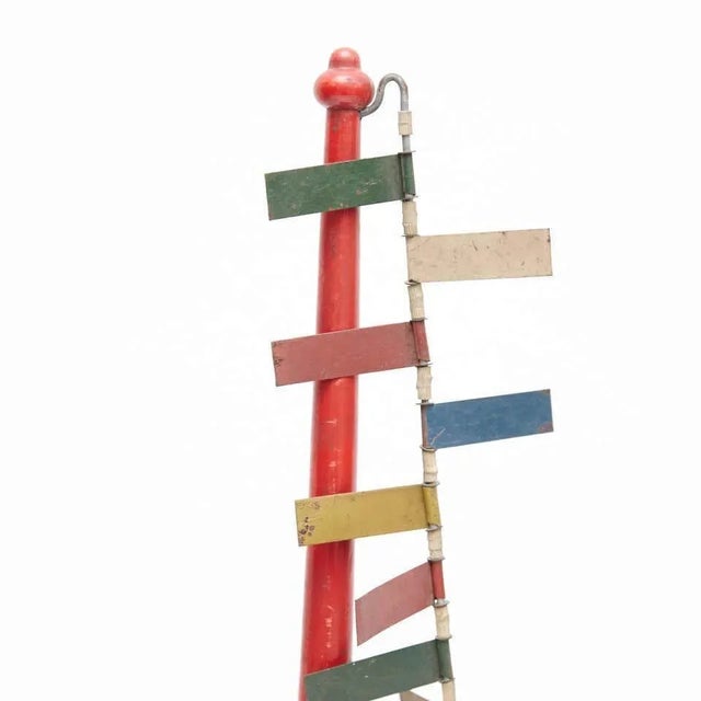 Metal Mid-Century Modern Red, Blue, Yellow, Green and White Metal Sculpture, 1950s For Sale - Image 7 of 12