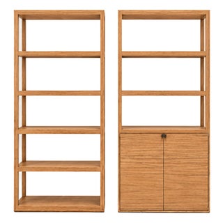 2 Pieces of Sergio Brioschi for Cecchini Italia Solid Zebrawood Architectural Bookcase or Display Cabinet – Made in Italy For Sale