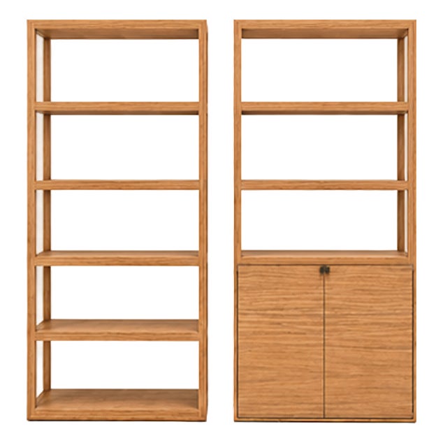 2 Pieces of Sergio Brioschi for Cecchini Italia Solid Zebrawood Architectural Bookcase or Display Cabinet – Made in Italy For Sale