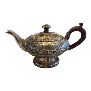 Early 1900s Silver Plate Repousse Tea Pot