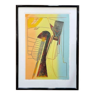 Large Vintage Lithograph - Signed and Dated For Sale