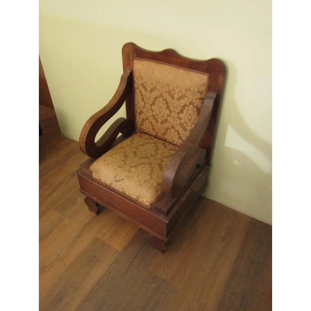 Brown Antique Empire Throne Armchair For Sale - Image 8 of 9