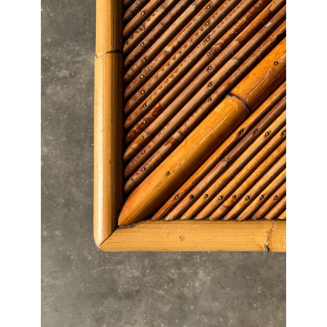 Wood Sunburst Rattan Coffee Table, Attributed to Vivai Del Sud, Italy, 1970s For Sale - Image 7 of 17
