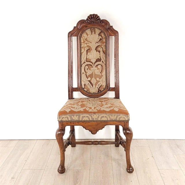 Set of Eight Large Walnut & Tapestry Chairs, Spain, 18th or 19th Century For Sale In San Francisco - Image 6 of 12