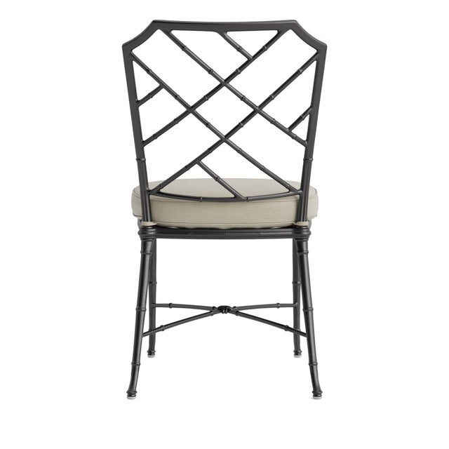Brown Jordan Brown Jordan Calcutta Side Chair, Textured Pewter frame with Fusion Meadow fabric For Sale - Image 4 of 11