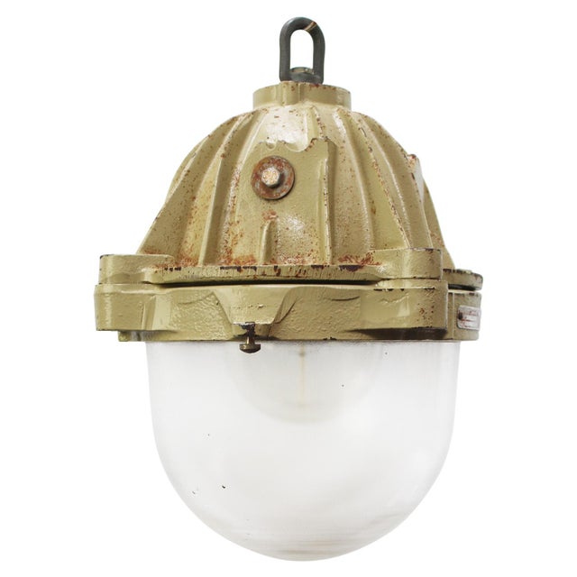 Vintage Industrial French Cast Iron Pendant Lamp by Mapelec Amiens, 1977 For Sale - Image 6 of 6