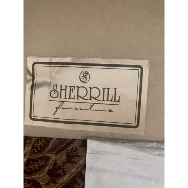 1970s Pair of Sherrill Furniture Wingback Chairs in Paisley Fabric For Sale - Image 12 of 12