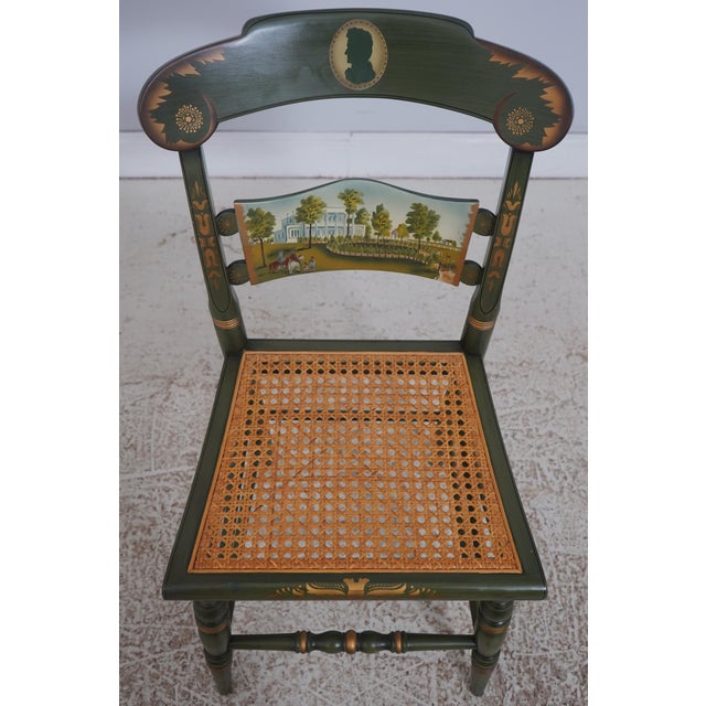 Age: C.1976 Details: Andrew Jackson's Heritage High Quality Construction Stretcher Base Frame Woven Cane Seat Painted...