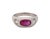 Bulgari Platinum Ruby and Diamond Gypsy Set 3-Stone Ring For Sale - Image 4 of 7