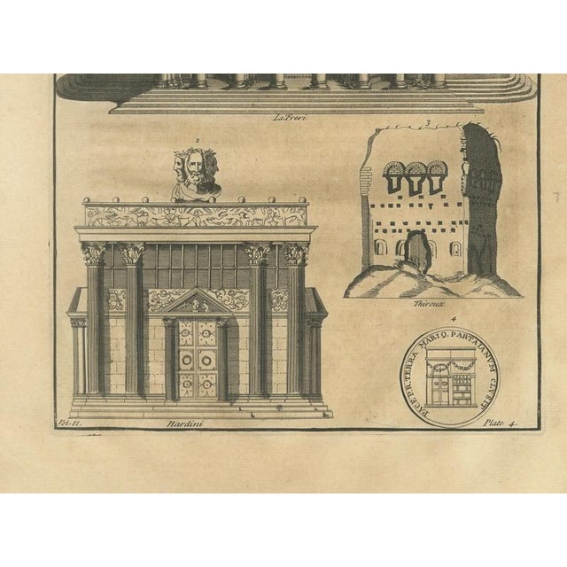 After Montfaucon, Roman Temple Architecture, 1721, Engravings, Set of 3 For Sale - Image 7 of 13