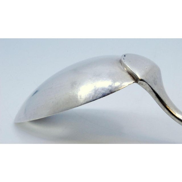 Brushed Silver Rice and Serving Spoon with Monogram Plaque on the Handle For Sale - Image 4 of 9