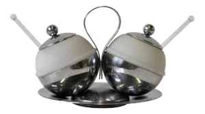 Art Deco Chrome and Glass Serving Piece by Chase - Set of 4