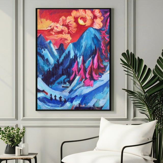 Early 20th Century Colorful Landscape Expressionist Art Print by Ernst Ludwig Kirchner - 24″ × 36″ Unframed For Sale - Image 5 of 10