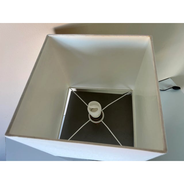 Gray Modern Concrete Cube Table Lamp W/ Shade/ Sold For Sale - Image 8 of 12