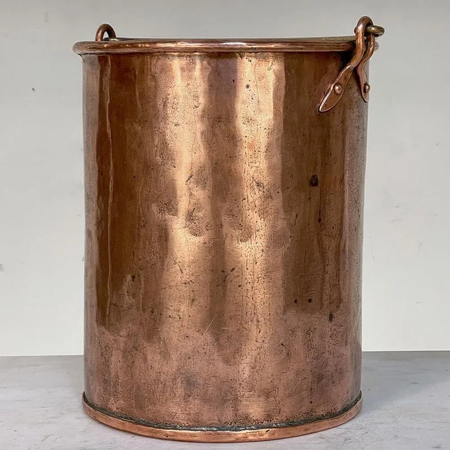 19th Century Hand-Hammered Copper Pot With Riveted Seams & Handles For Sale - Image 9 of 13