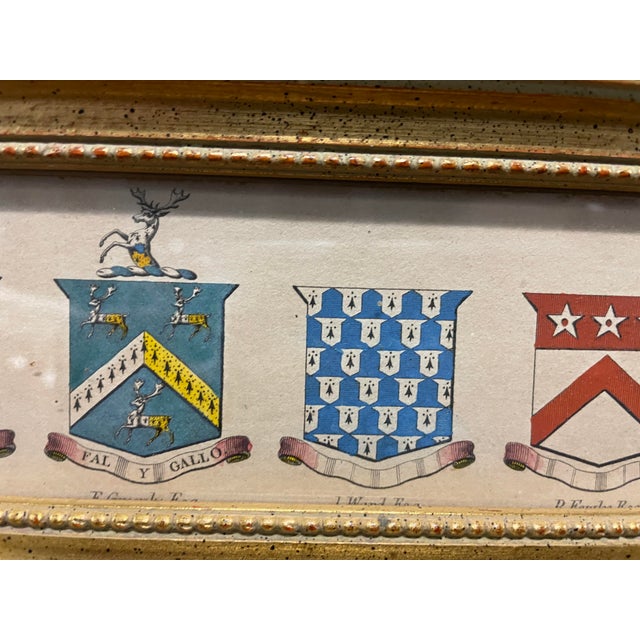 English Antique Framed Heraldry Engraving For Sale - Image 3 of 6