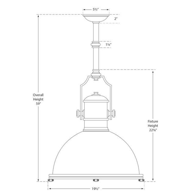 Traditional Chapman & Myers for Visual Comfort Signature Country Industrial Large Pendant in Antique Nickel with Antique Nickel Shade For Sale - Image 3 of 3
