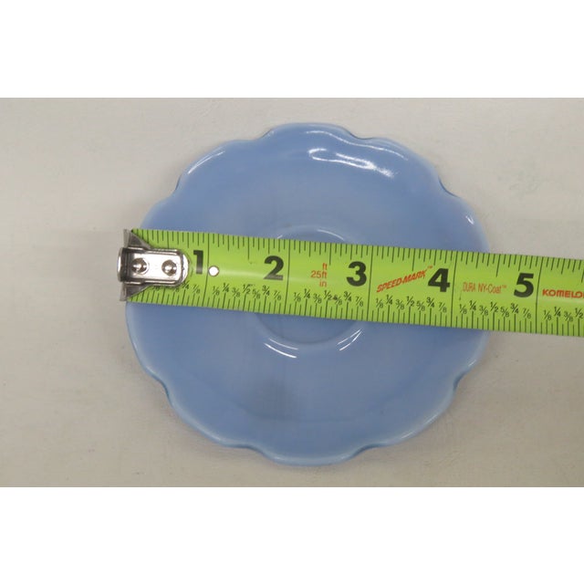 Jeannette Glass Cherry Blossom 7pc Set Saucers Junior Plates Pastel Blue 5051b For Sale - Image 13 of 13