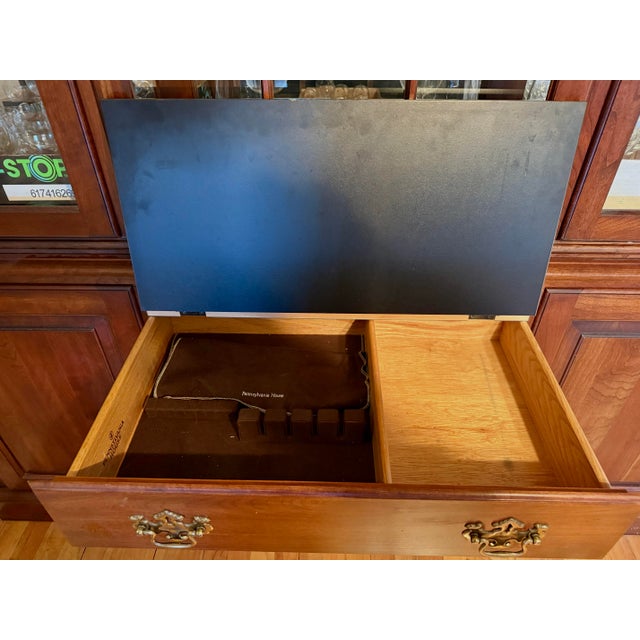 Mid 20th Century Pennsylvania House Solid Cherry Lighted China Cabinet For Sale - Image 5 of 11