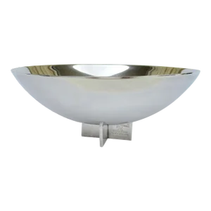 Vintage C.1980's Swid Powell Silver Plate Memphis-Style Bowl (Design) by Architect Richard Meier