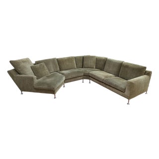 B&b Italia "Harry" Modern Large Curved Green Sectional Sofa by Antonio Citterio For Sale