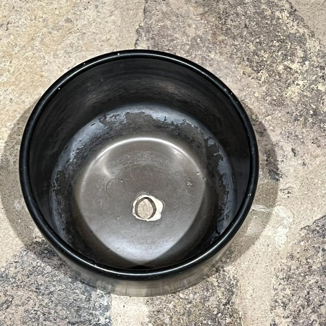 Mid-Century Modern 1960s Architectural Pottery Small Black Planter La Verne Calif For Sale - Image 3 of 6