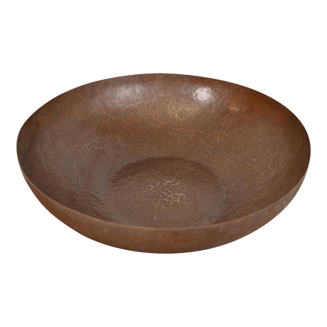Roycroft Arts & Crafts Hammered Copper Large Bowl For Sale