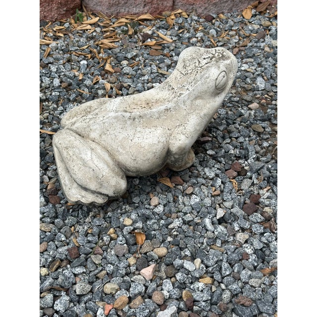 Late 20th Century Cast Stone Large Frog Garden Ornament For Sale - Image 5 of 6