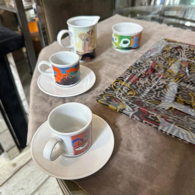 1990s Modern Coffee Service and Serving Tray Cafè Des Arts by Lavazza For Sale - Image 10 of 18