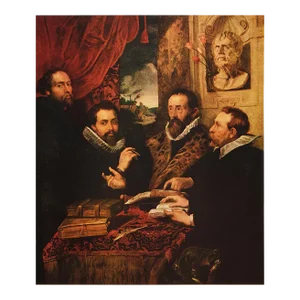1956 After Peter Paul Rubens "Justus Lipsius and His Pupils", Vintage Full-Color Print