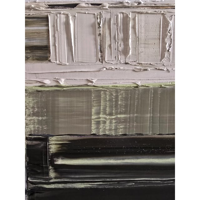 2020s 'The Seine River' (Paris) - Framed Abstract Minimalist Landscape Oil Painting by Diane Grant / Neutral Color Palette / Color Field For Sale - Image 5 of 11