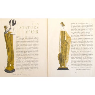 Les Statues d'Or Art Deco Prints - A Pair For Sale