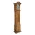19th-century Danish pine tall case clock. Case with reeded door and base having bold hatch work carving. Clock is in...