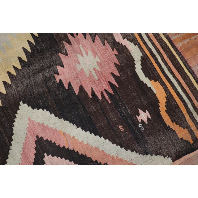 Contemporary Turkish Room Size Antique Kilim - 9' x 11'2" For Sale - Image 3 of 18