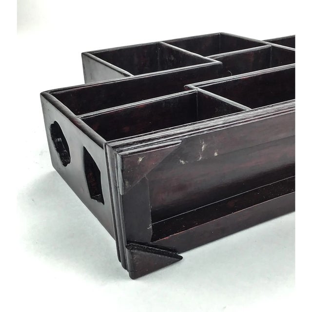 1990s Vintage Chinese Ming Style Miniature Tabletop Rosewood Etagere For Sale - Image 5 of 12