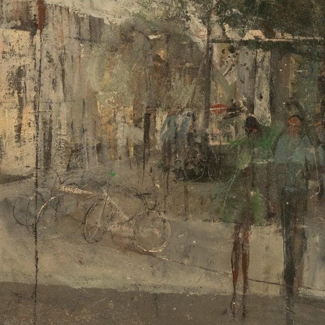 French Modernist Impressionist Paris Street Scene Oil on Canvas Painting Jean-Claude Chesnay 1960s For Sale - Image 11 of 14