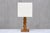 Wood French Art Deco Geometric Oak Table Lamp with Linen Shade, Late 1930s For Sale - Image 7 of 14