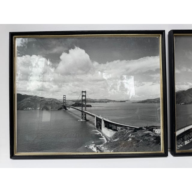 Mid-Century Modern Pair of Vintage Golden Gate Bridge Black and White Photographs For Sale - Image 3 of 13