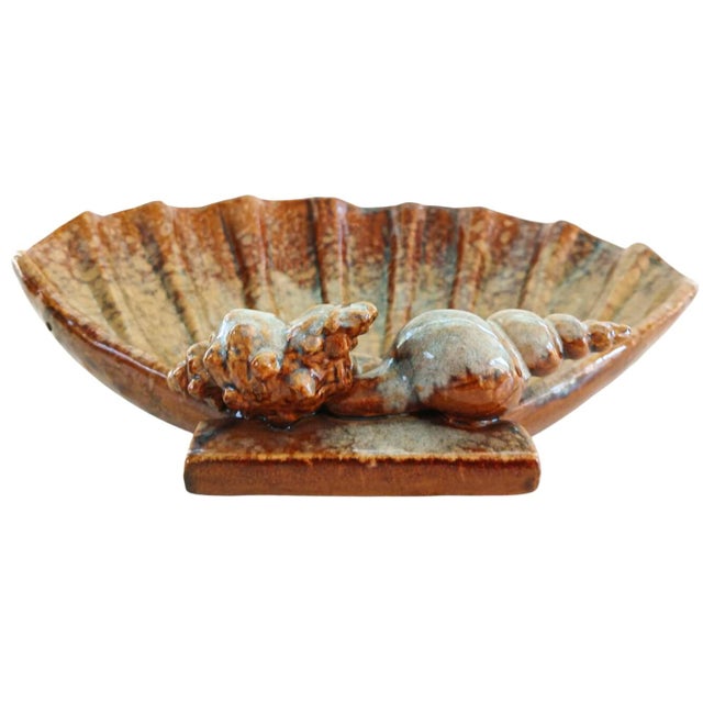 Vintage 1960's Pottery Shell Trinket Dish Catchall Coastal Nautical Beach House For Sale In Orlando - Image 6 of 10