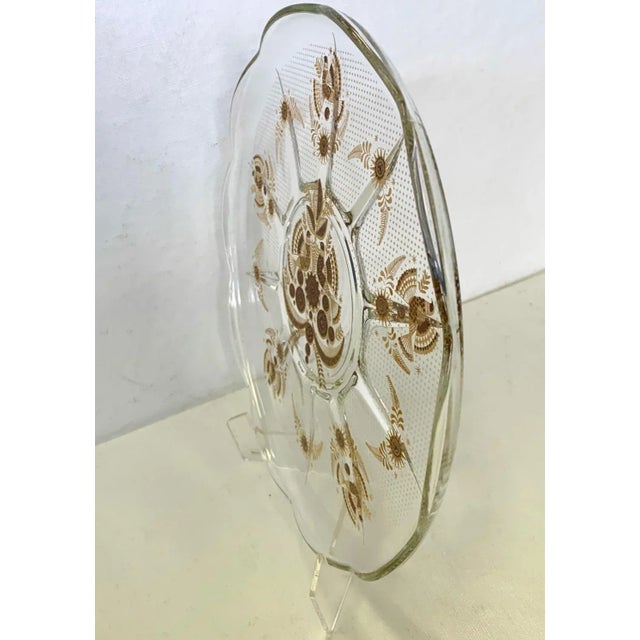 Glass 1960's Gold Overlay Glass Round Dish by George Briard For Sale - Image 7 of 8