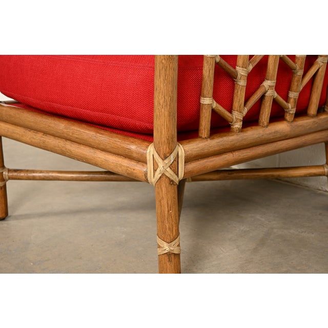 Brown McGuire Mid-Century Hollywood Regency Bamboo Rattan Lounge Chair For Sale - Image 8 of 15