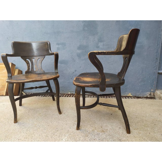 Wood Set of Antique Armchairs by Johnson Ford For Sale - Image 7 of 18