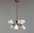 Swedish Red Copper Chandelier with Opal Glass Shades, 1950s For Sale - Image 3 of 7