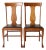 Antique Oak Splat Back Side Chairs Pair For Sale
