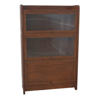 Stickley Mission Oak 3 Tier Barrister Bookcase For Sale