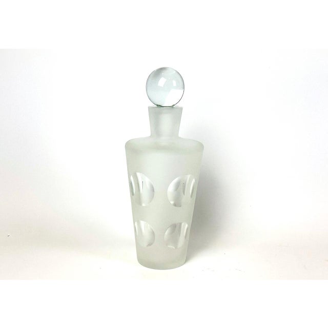Art Deco Style Frosted Glass Decanter from Desná, 1960s For Sale - Image 4 of 7