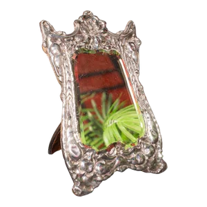 1900s Edwardian Antique Vanity Mirror, English, Sterling Silver, Glass, Hallmarked