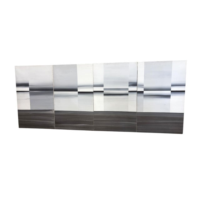 Brazilian-Lebanese artist Nicole Mouracade's "Nim" is a striking abstract acrylic set of four paintings on canvas, also...
